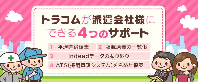 トラコムだからできる、派遣会社様への4つのサポート
